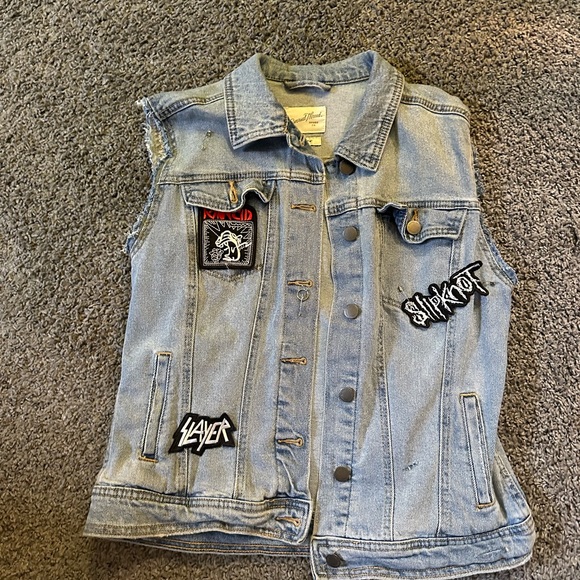 Hand stitched Jean jacket ROCK - Picture 1 of 5